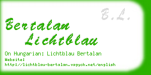 bertalan lichtblau business card